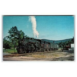 Boston & Maine 3700 Steam Train Fabyan NH 1950 Postcard Bob Collins Photo